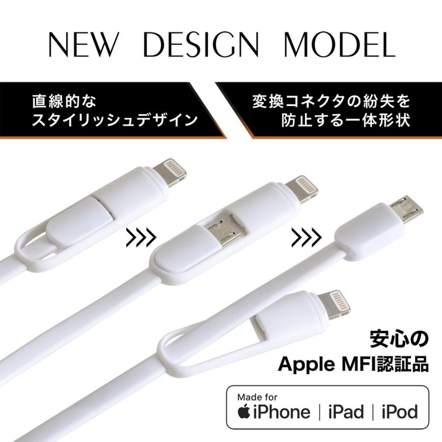 iPhone アンドロイド USB 充電 ケーブル MFi 認証 ライトニング 変換コネクタ iPhone11 iPad Pro xperia z5 galaxy s7 各種対応 急速充電 1m 高速データ転送対応 | KYOHAYA | 02