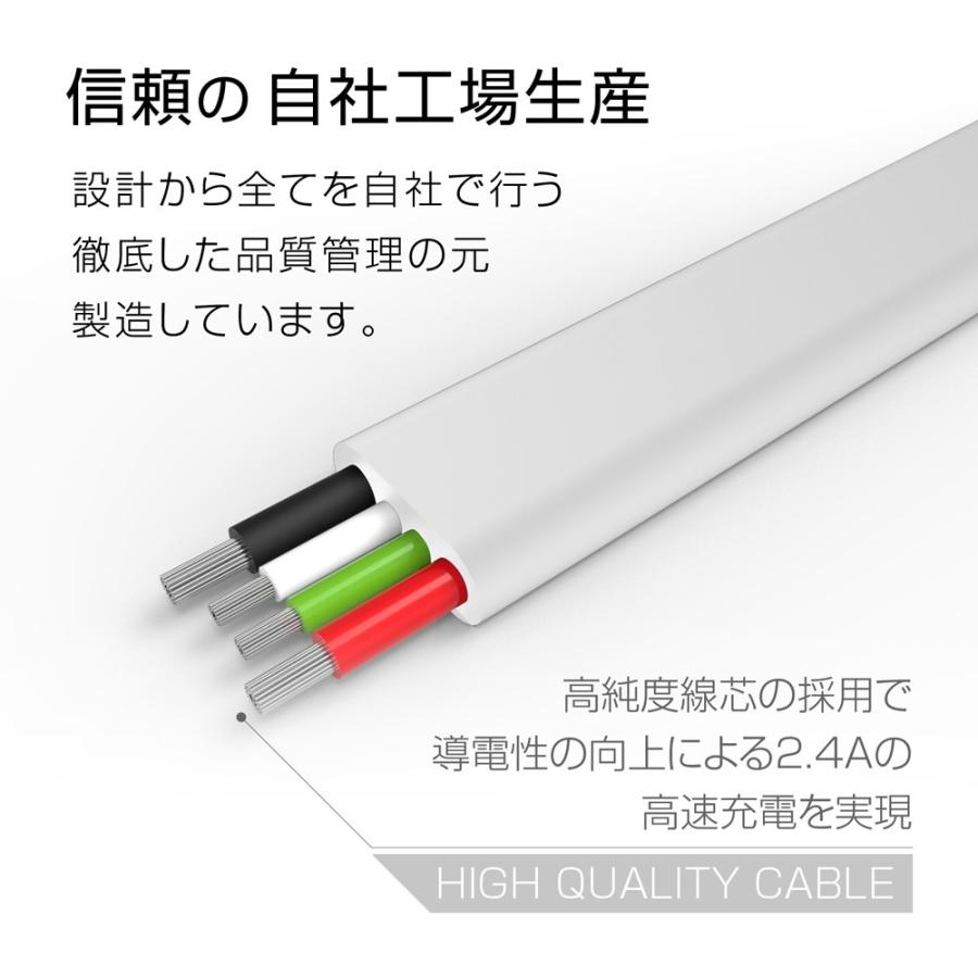 iPhone アンドロイド USB 充電 ケーブル MFi 認証 ライトニング 変換コネクタ iPhone11 iPad Pro xperia z5 galaxy s7 各種対応 急速充電 1m 高速データ転送対応 | KYOHAYA | 04
