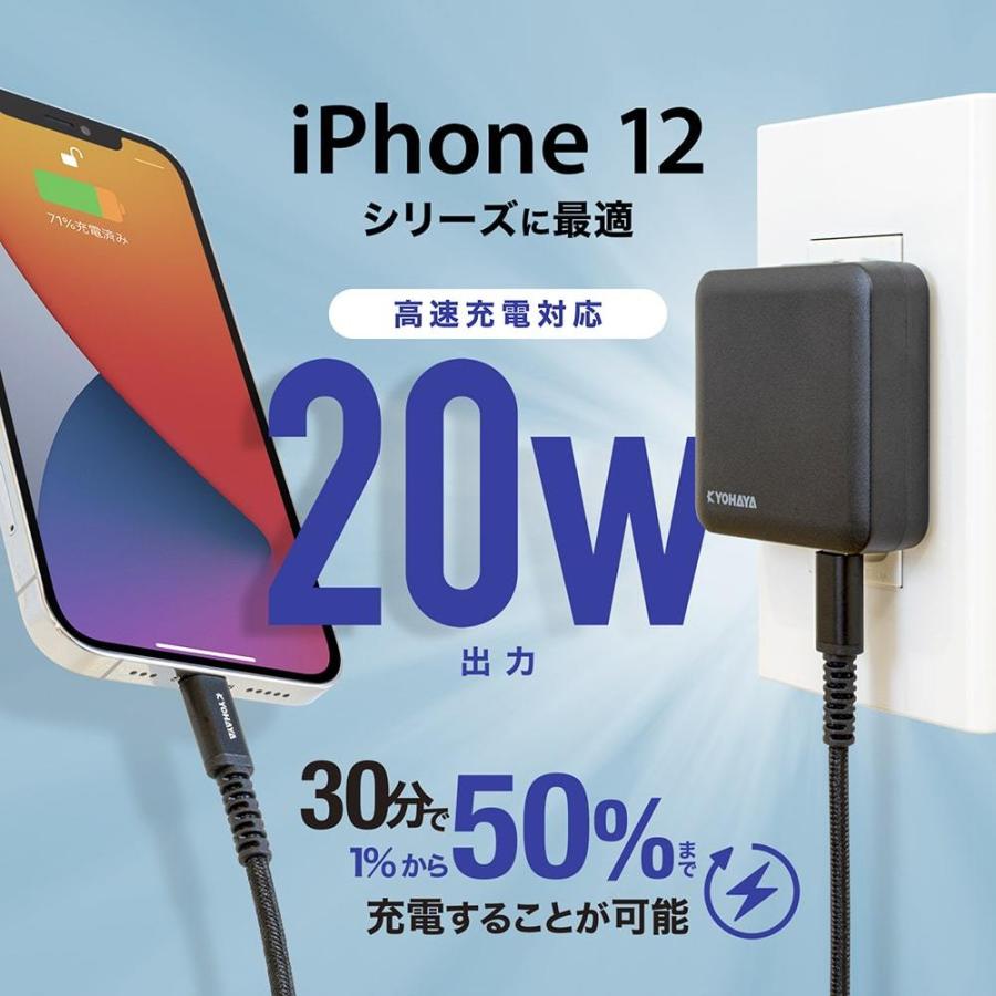 PD充電器 USBコンセント Type-C充電器 20W 急速 USB ACアダプタ USB-A USB-C 2ポート Power Delivery Quick Charge iPhone 12 AQUOS sense4 各種対応 JKPD20A1｜kyohaya｜05