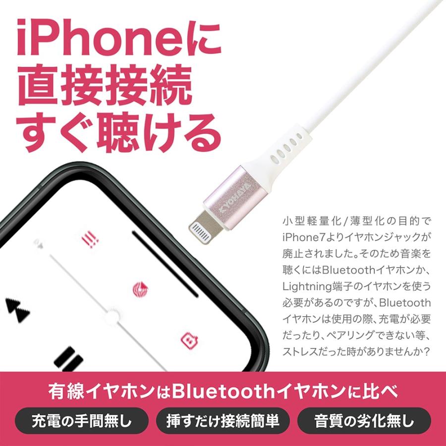 Lightning イヤホン カナル型 マイク付き 高音質 有線 iPhone MFi認証品 リモコン付き 通話可能 音量調節可能 SOUND GEAR EAR FiT L RTEY30｜kyohaya｜07