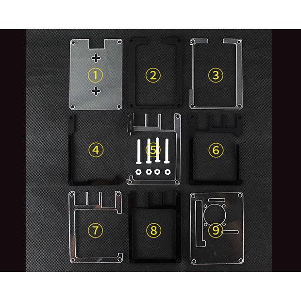 RPI4-ACCASBK Raspberry Pi 4用 アクリルエンクロージャーセット