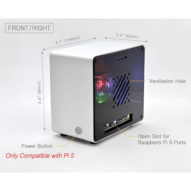 EC-Pi5CASE-SV ElectroCookie ラズパイ5用 ミニタワーケース 銀 : 共立