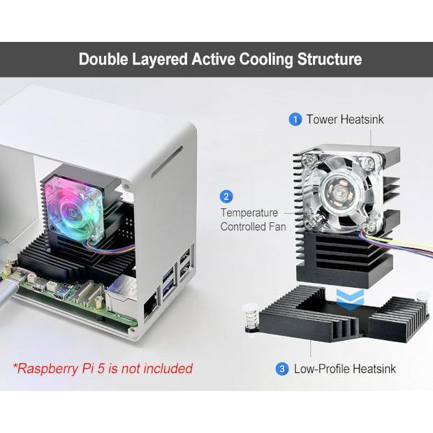 EC-Pi5CASE-SV ElectroCookie ラズパイ5用 ミニタワーケース 銀 : 共立