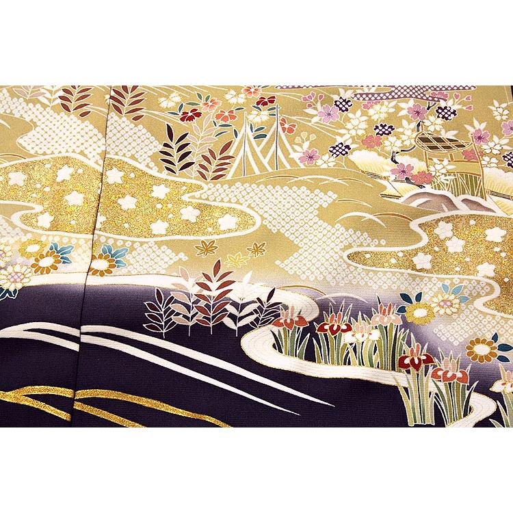 訪問着 新品 正絹 日本の絹 丹後ちりめん 最高級 本染め 金駒刺繍 金彩加工 フォーマル 袷 結婚式 入学式 卒業式 入園式 卒園式 未仕立て 仮絵羽 礼装 着物の画像