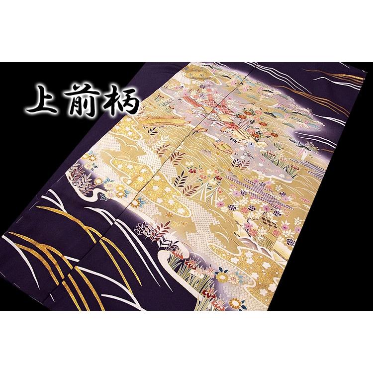 訪問着 新品 正絹 日本の絹 丹後ちりめん 最高級 本染め 金駒刺繍 金彩加工 フォーマル 袷 結婚式 入学式 卒業式 入園式 卒園式 未仕立て 仮絵羽 礼装 着物の画像