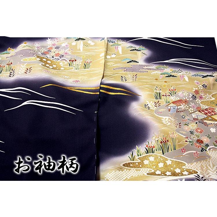 訪問着 新品 正絹 日本の絹 丹後ちりめん 最高級 本染め 金駒刺繍 金彩加工 フォーマル 袷 結婚式 入学式 卒業式 入園式 卒園式 未仕立て 仮絵羽 礼装 着物の画像