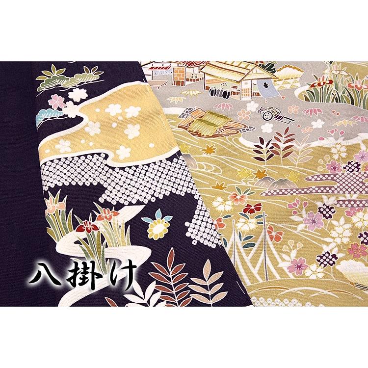 訪問着 新品 正絹 日本の絹 丹後ちりめん 最高級 本染め 金駒刺繍 金彩加工 フォーマル 袷 結婚式 入学式 卒業式 入園式 卒園式 未仕立て 仮絵羽 礼装 着物の画像
