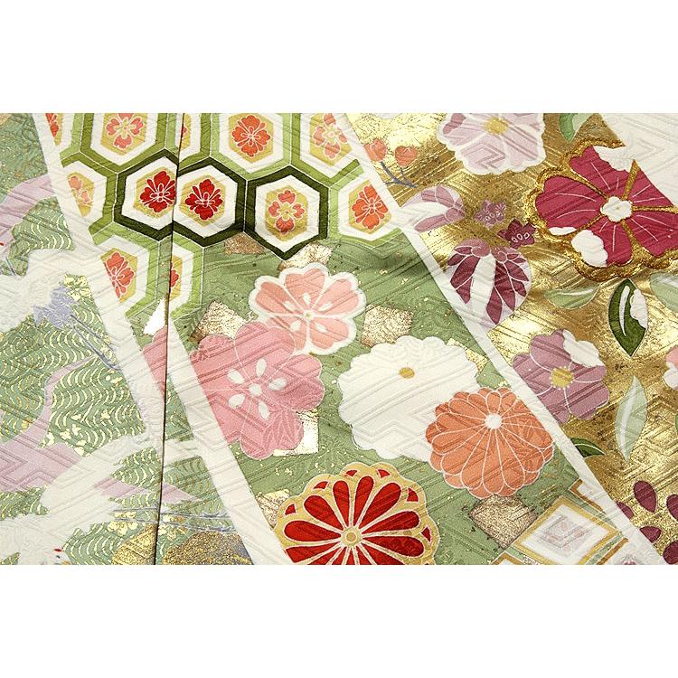 振袖 新品 購入 正絹 白色 最高級 束ね熨斗文 松竹梅 振り口付き 金駒刺繍 本染め 丹後ちりめん 未仕立て 仮絵羽 フォーマル 礼装 着物の画像