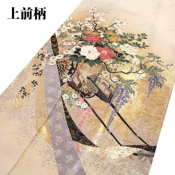 色留袖 黒留袖 正絹 新品 訳あり 琳派華祥 逸品 お好みの色に染める 白生地 寿光織 まるで刺繍のような 縫い取り 未仕立て 仮絵羽 フォーマル 礼装 着物の画像