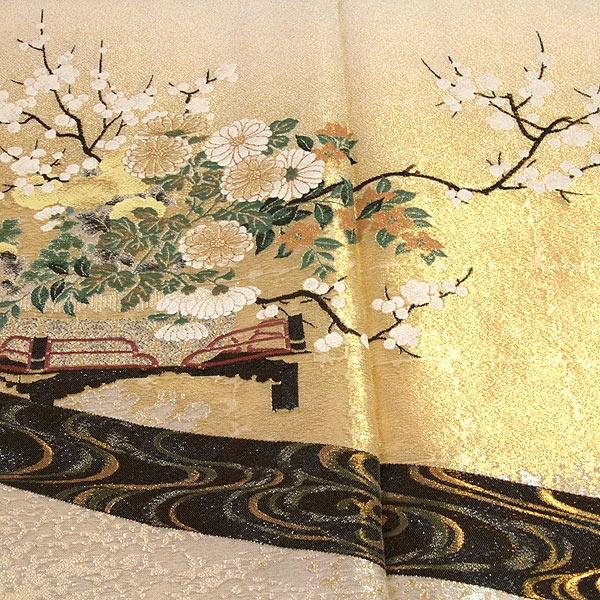色留袖 黒留袖 正絹 新品 訳あり 琳派華祥 逸品 お好みの色に染める 白生地 寿光織 まるで刺繍のような 縫い取り 未仕立て 仮絵羽 フォーマル 礼装 着物の画像
