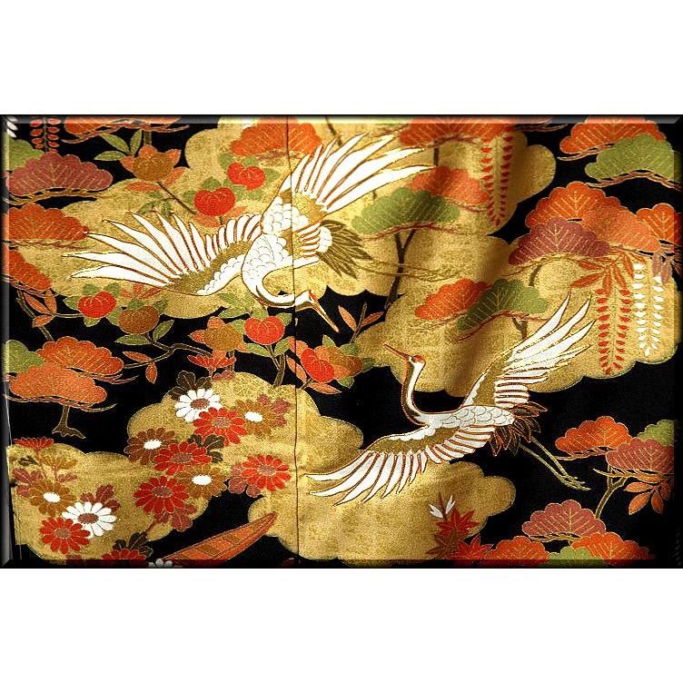 黒留袖 新品 正絹 購入 豪華な 金彩 飛び鶴 吉祥文様 未使用 仮絵羽 