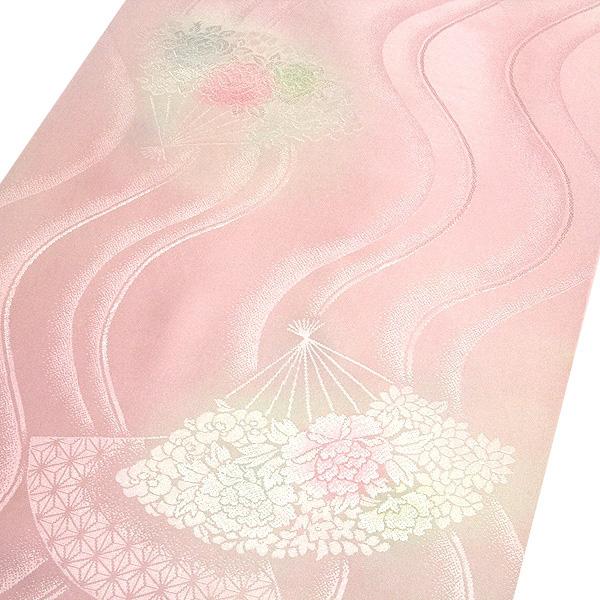 美しいボカシ染め 扇面柄 花模様 正絹 長襦袢 反物 : 京きもの 和楽屋