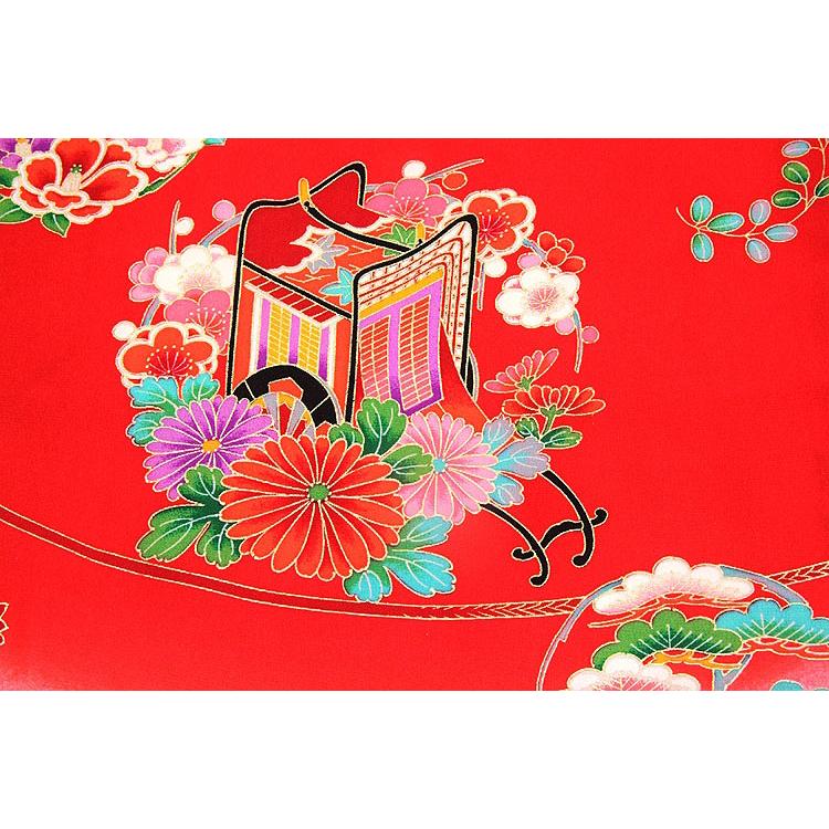お宮参り 着物 女の子 日本製 新品 絹100％ 正絹 染め分け ぼかし 金彩 花車 花輪 赤色 ピンク 女児 七五三 産着 初着 祝着物_5