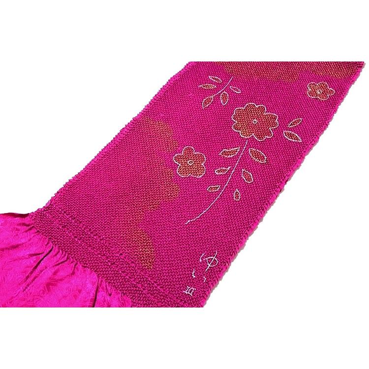 振袖 帯揚げ 帯締め 正絹 新品 総絞り 帯揚げ帯締めセット 絞り しぼり 花柄 帯あげ パール ビーズ飾り 手組紐 丸組 帯締 ピンク フォーマル 和装小物 セット_1