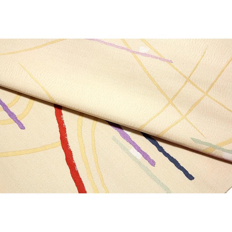 正絹　西陣織【橋本テル織物】【生成り　縞】No1769 正絹 西陣織【橋本テル織物】【生成り 縞】No1769