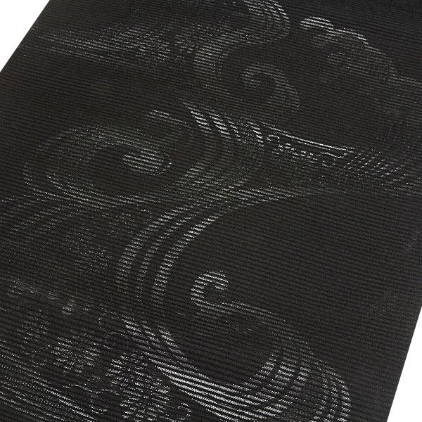 喪服帯 夏物 絽 新品 京都西陣織 曽根貞雄謹製 全通 別腹織り 黒共帯 