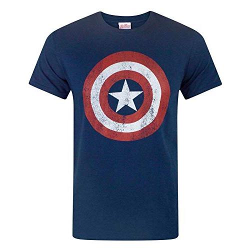 Marvel Captain America Mens#039; Avengers Captain America T-Shirt, Blue, Large
