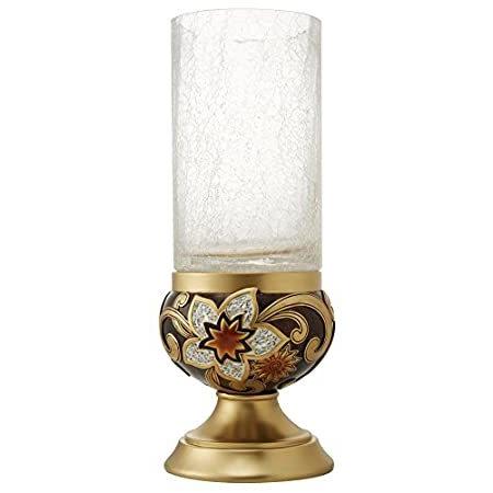 OK Lighting 高さ17インチ アザレア 花瓶またはキャンドルホルダー ガラス付き (キャンドルは含まれません)