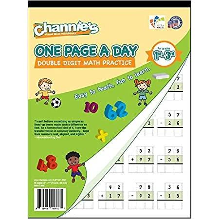 【数々のアワードを受賞】 Channie's 並行輸入品 反復練習 算数 1日1ページ 切り離せる 簡単 レベル 小学1〜生 ワークブック 問題 算数 2桁 1日1ページ その他筆記用具