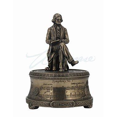 【日本未発売】 Unicorn Studios WU76633A1 Ludwig Van Beethoven Music Box Sculpture - Bronze オルゴール