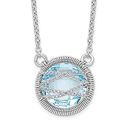クラシック Sterling 925 Silver Penda Necklace Chain Inch 18 Extension 1.5in Topaz Blue ネックレス、ペンダント
