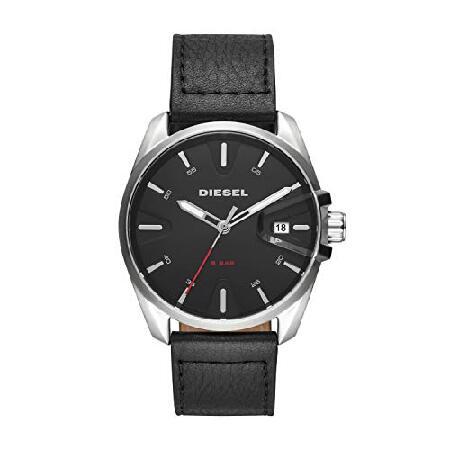 【60％OFF】 Diesel Men's DZ1862 Silver Leather Japanese Quartz Fashion Watch 並行輸入品 腕時計
