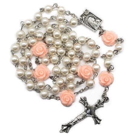 ディズニープリンセスのベビーグッズも大集合 Necklace Catholic Rose Our Rosary Beads Pearl White Store Nazareth Prayer Bag Velvet Cross Medal Lourdes Silver ネックレス ペンダント Hqpt Com