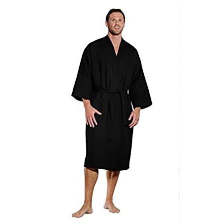 高級ブランド Robe Spa Kimono Waffle Long Lightweight Linen Turquaz for (Small/Medium Men ガウン