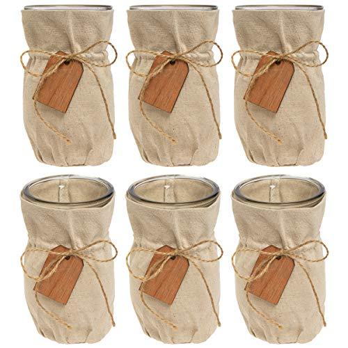 Syndicate Sales 6 Pack 7 Glass Vase Set With Linen Jacket Vintage Home Decor Centerpiece For Flowers Rainbowbookclub Org