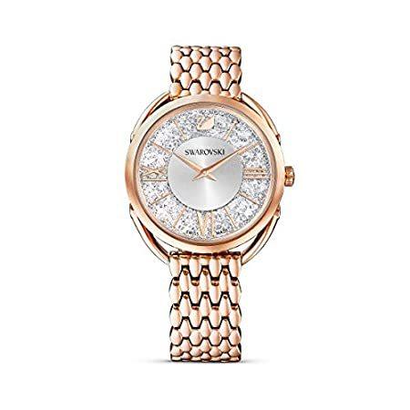 熱い販売 Women's SWAROVSKI Crystalline Strap, Metal with Watch Quartz Gold Rose Glam ブレスレット