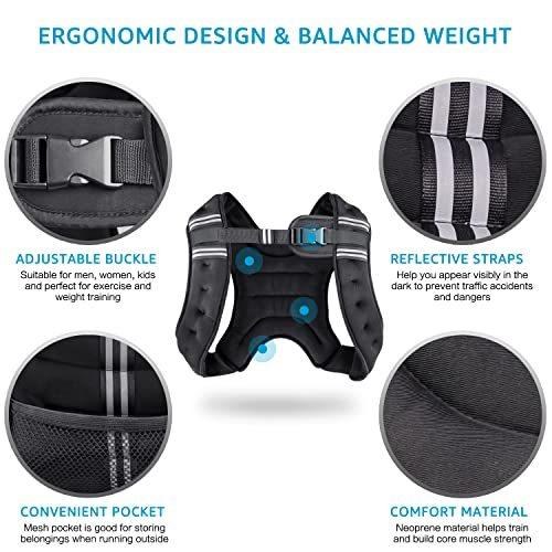 Henkelion ランニングウエイトベスト メンズ レディース キッズ用 トレーニング用ボディウエイトベスト ウェイトベスト ワークアウト器具 ジョ 