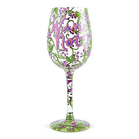 Enesco Designs by Lolita 手塗り 職人 ワイングラス 15オンス マルチカラー