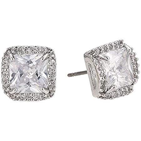 Kate Spade New York That Sparkle Princess Cut Large Studs Earrings Clear/Si
