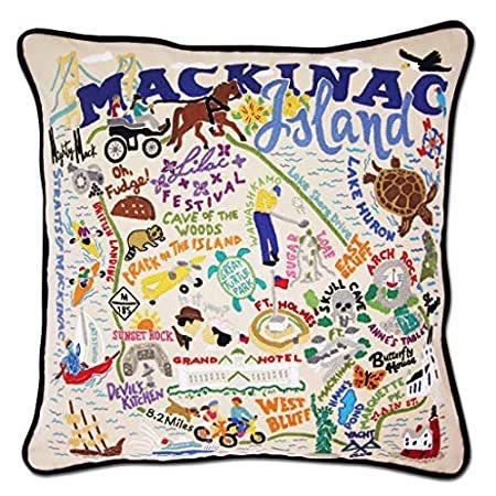 代引き手数料無料 Catstudio Mackinac Island Embroidered Decorative Throw Pillow クッションカバー