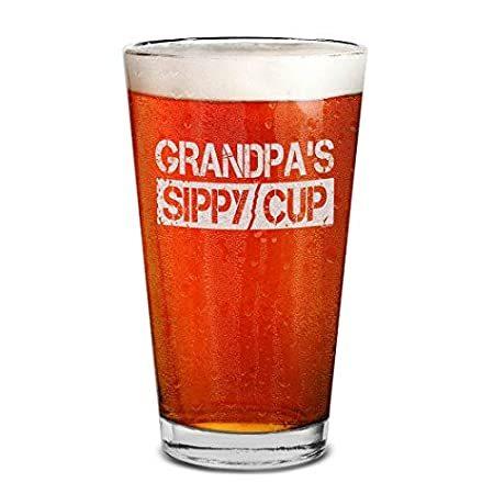 人気ブランド新作豊富 Shop4Ever Grandpa's Sippy Cup Laser Engraved Beer Pint Glass Gift for New G アルコールグラス
