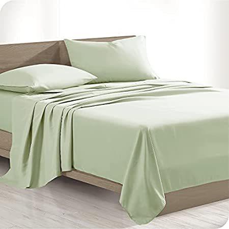 魅力的な価格 Home Bare 100%オーガニックコットンシーツセット (ツインXL、ウィロー) 軽量で通気性あり - パリッとしたパーケール織り - 枕、ピロー
