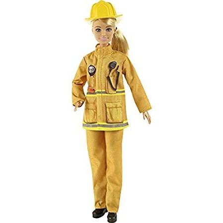 Barbie Firefighter Playset with Blonde Doll (12-in), Role-Play Clothing & A