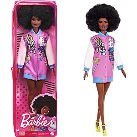 Barbie Fashionistas Doll #156 with Brunette Afro & Blue Lips Wearing Graphi 並行輸入品