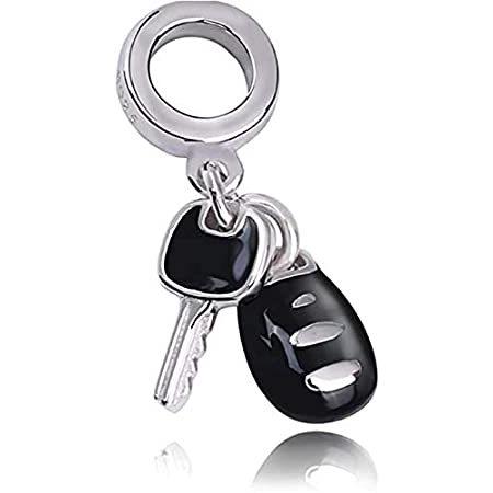 Bolenvi Black Enamel Car Keys Sports Vehicle Driver 925 Sterling Silver Cha