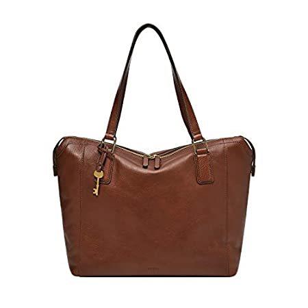 ハンドバッグ Fossil Women´s Jacqueline Eco Leather Tote Bag Purse Handbag， Brown 並行輸入品