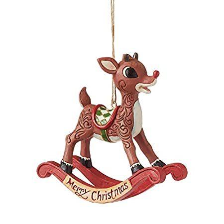Enesco Jim Shore Rudolph Traditions Rudolph as Rocking Horse Christmas Orna