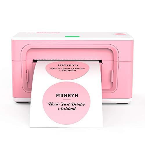 Pink　Shipping　Label　MUNBYN　[Upgraded　Printer,　2.0]　Printer　Label　並行輸入品　Maker　for