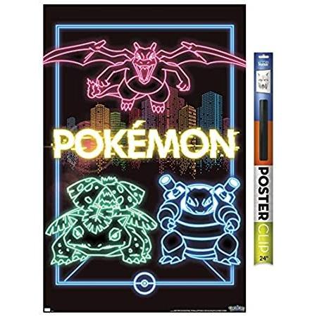 超特価SALE開催！ International Trends Pokémon-Neon 並行輸入品 Pos in, 34 x in 22.375 Poster, Wall Group ポスター