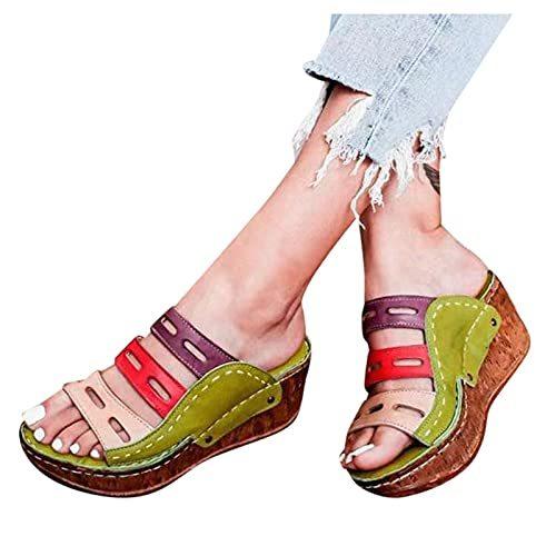 Peep Teo Low Wedges Sandals for Women Soft Leather Wedges Open Toe Butterfl 並行輸入品｜kyokos｜03