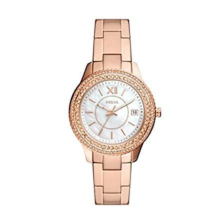 腕時計 Fossil Women's Quartz Watch with Stainless Steel Strap, Rose Gold, 18 (Mode 並行輸入品