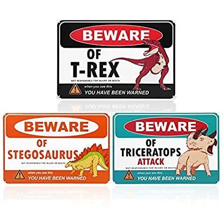 LSTAMOY 3 piece Dinosaur Sign, Tyrannosaurus-Stegosaurus-Triceratops sign, 並行輸入品