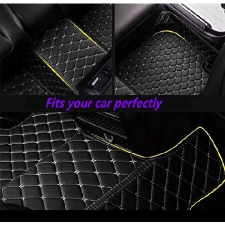 車用マット Custom Leather Car Floor Mat Fit for 99 Sedan SUV Sports Car Black Red Pink Blue Mens Womens Car Mats Carpet BlackWhite bar - 4