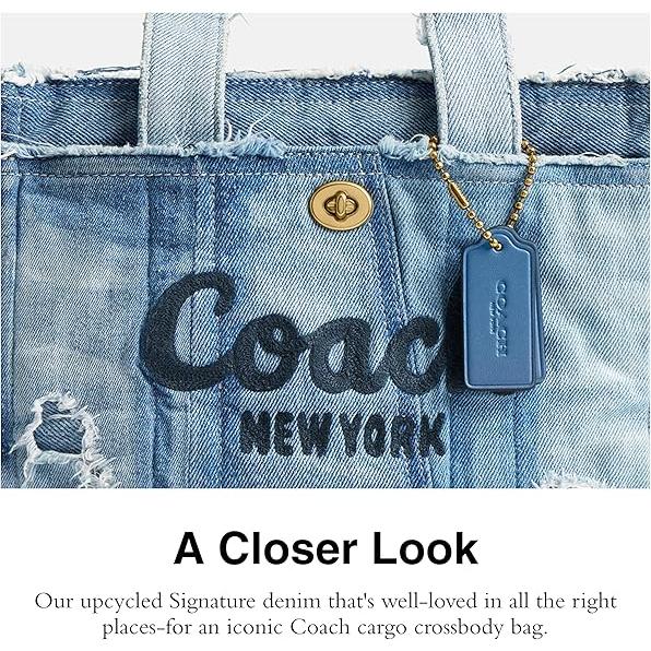 【並行輸入品】COACH カーゴトート 26インチ アップサイクルデニム