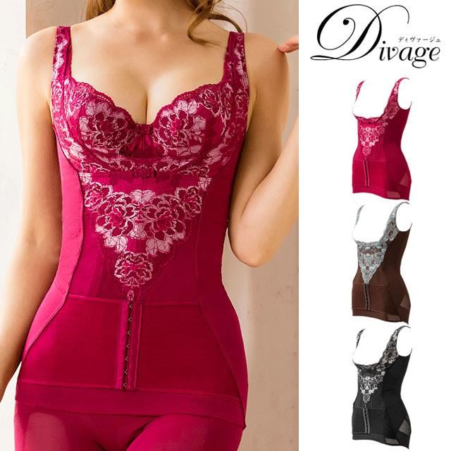 エルローズ 補正下着 Divage ボディシェイパー 75L ローズ-