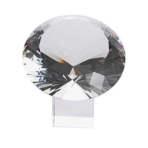 LONGWIN 大きなクリスタルダイヤモンド 多面体 ペーパーウェイト ウェディング 会場 デコレーション クリスマス センターピース (クリア) 200mm(8 inch) ク
